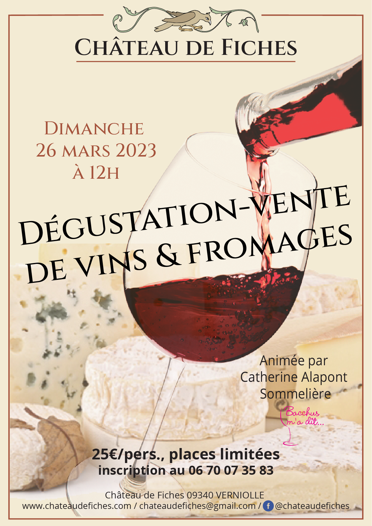 Dégustation vin décembre 2022 château de Fiches