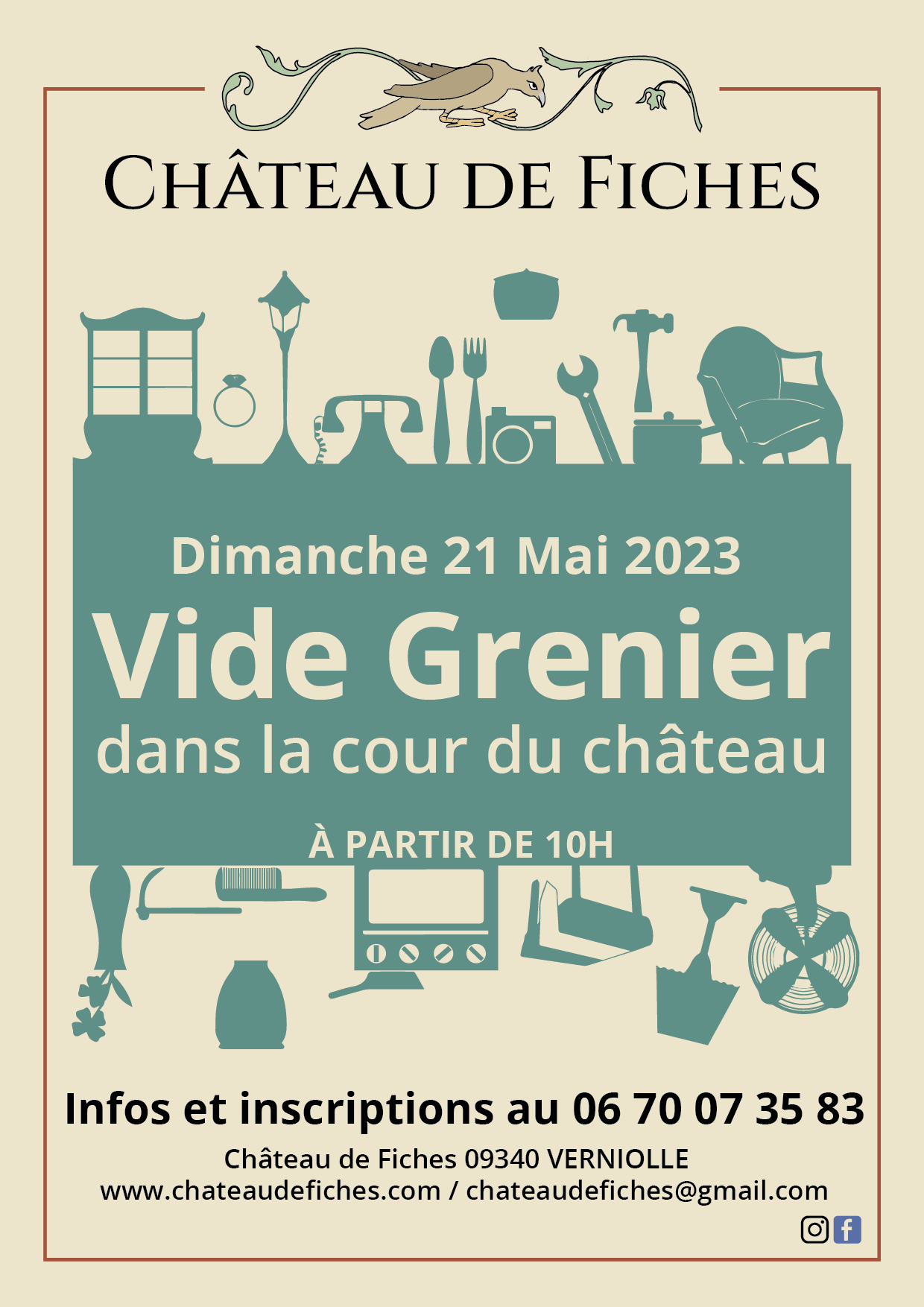 Vide grenier chateau de fiches mai 2023