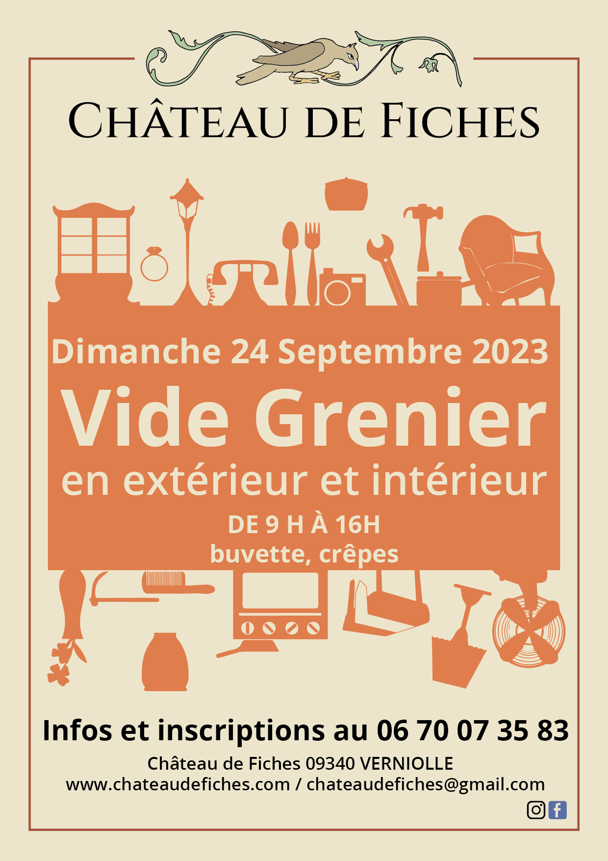 Vide grenier chateau de fiches sept 2023