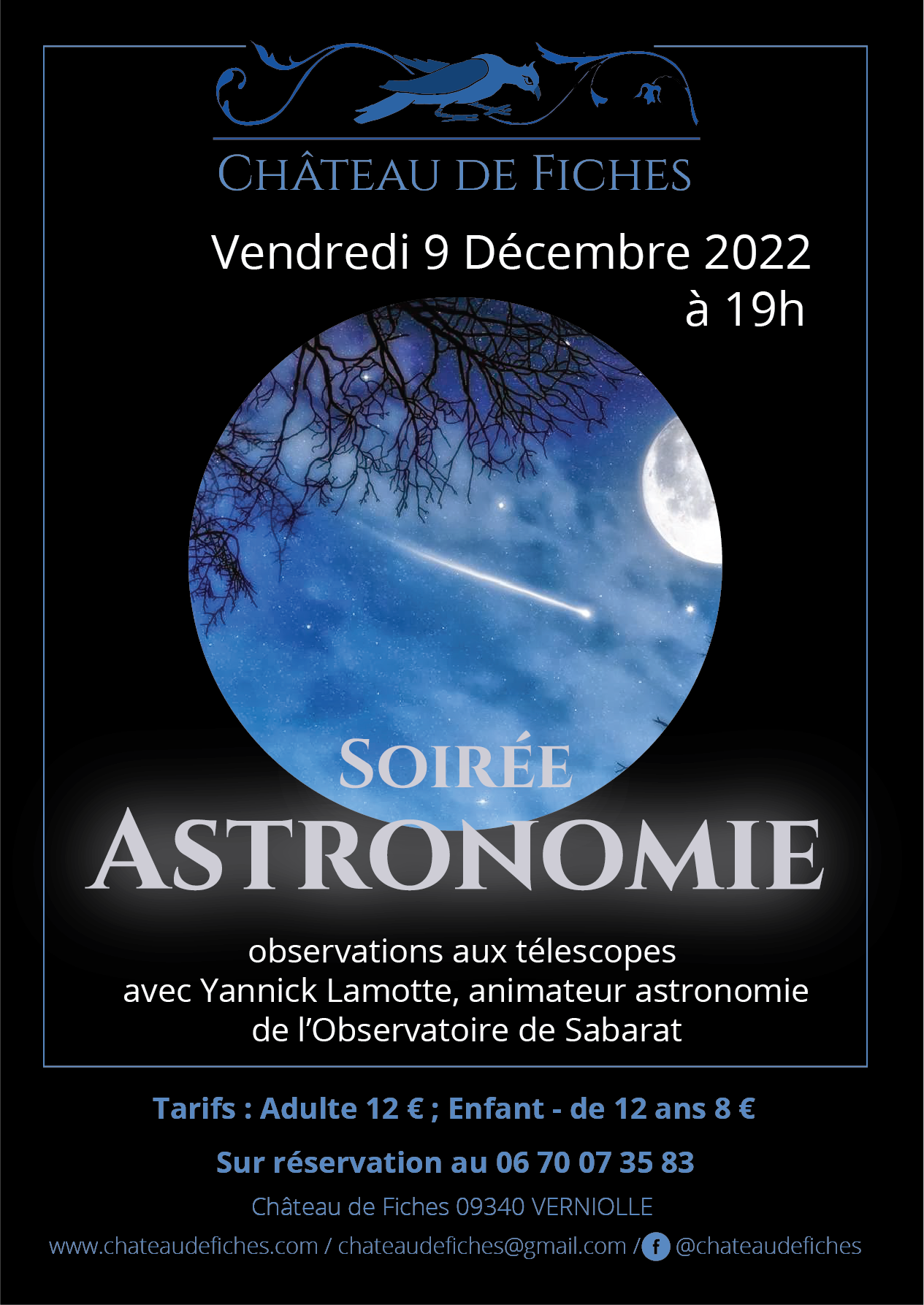 astronomie décembre 2022 château de fiches
